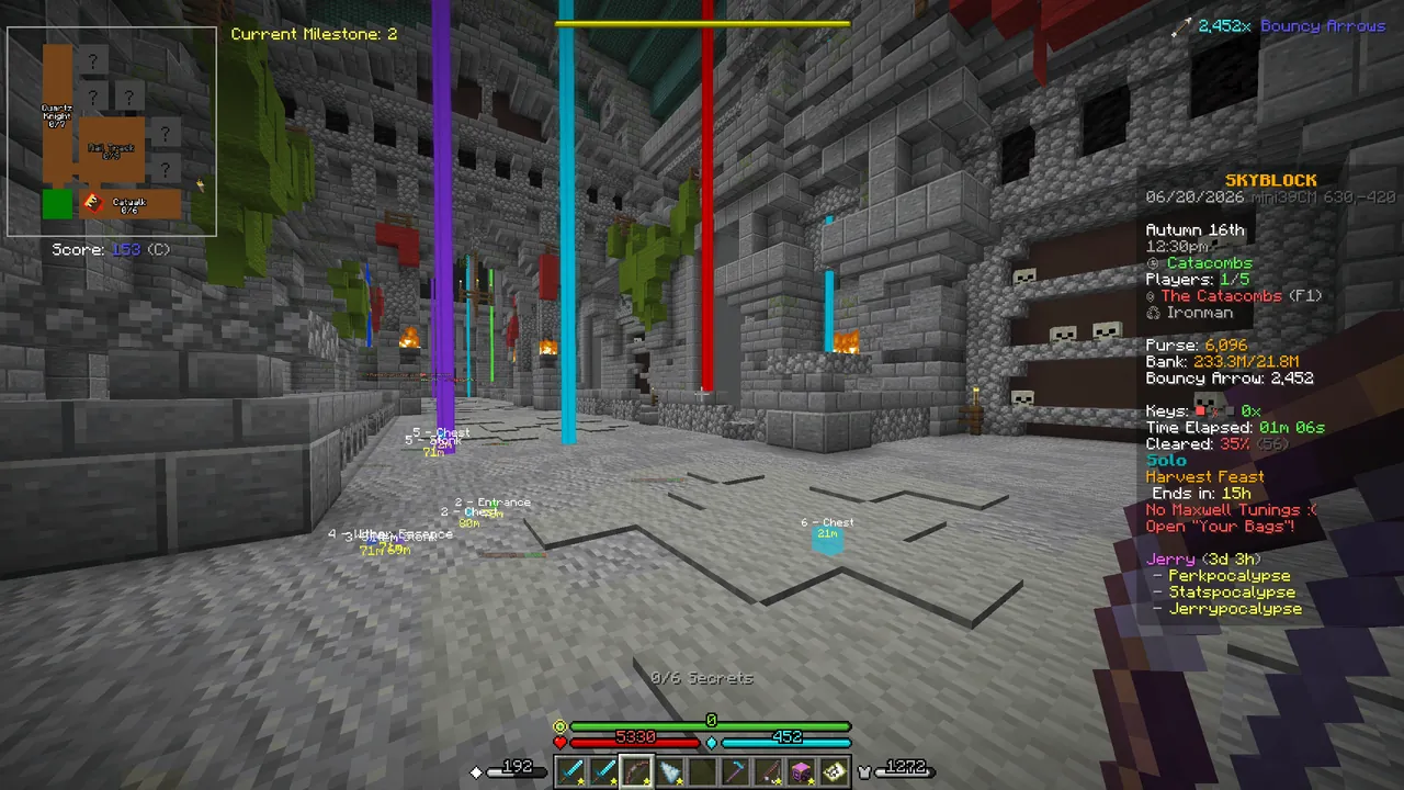 Skyblocker waypoints: Dungeon routes preview